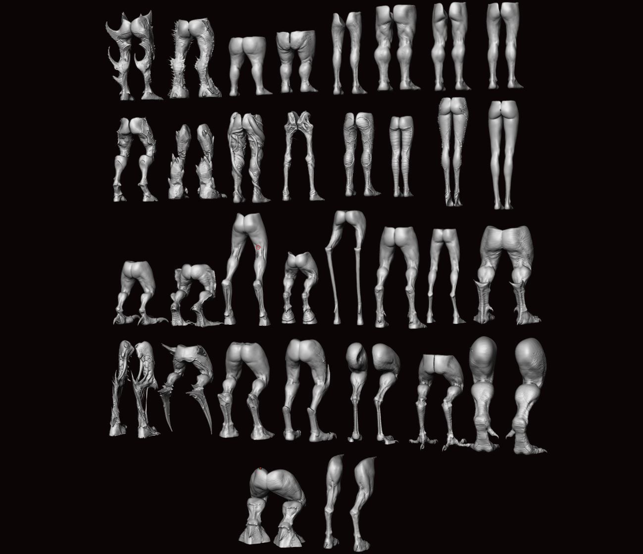 LEGS - 33 Character and Creature Insert meshes plus OBJs 3D model_43