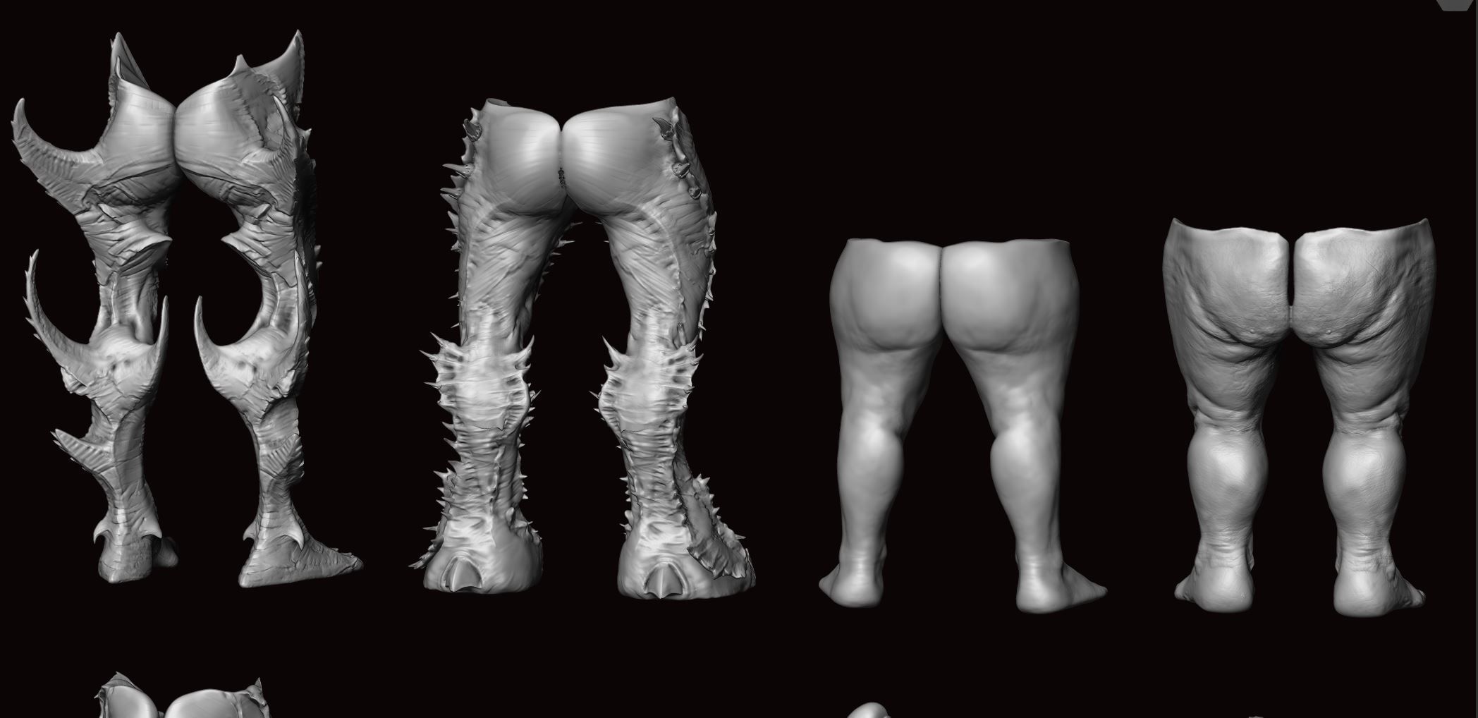 LEGS - 33 Character and Creature Insert meshes plus OBJs 3D model_55