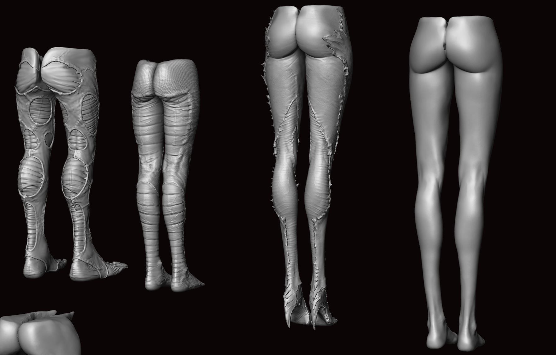 LEGS - 33 Character and Creature Insert meshes plus OBJs 3D model_48