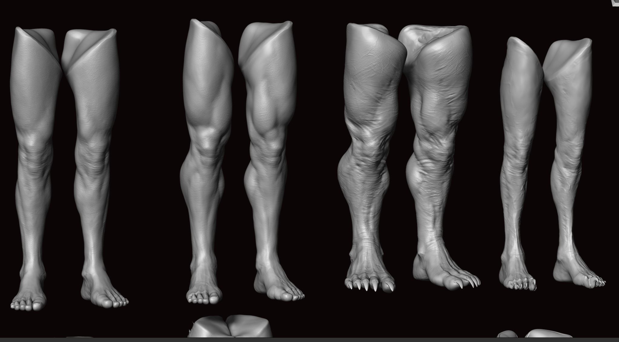 LEGS - 33 Character and Creature Insert meshes plus OBJs 3D model_44