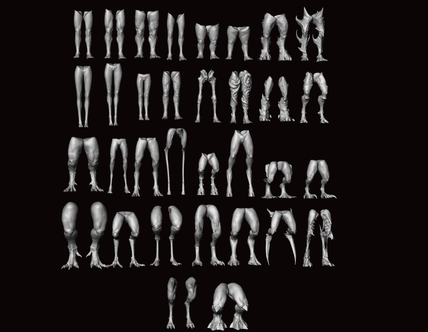 LEGS - 33 Character and Creature Insert meshes plus OBJs 3D model_51