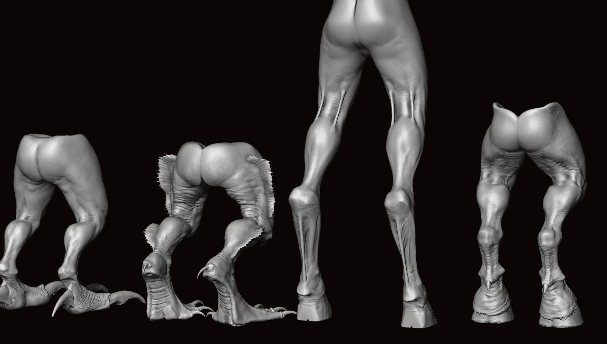 LEGS - 33 Character and Creature Insert meshes plus OBJs 3D model_53