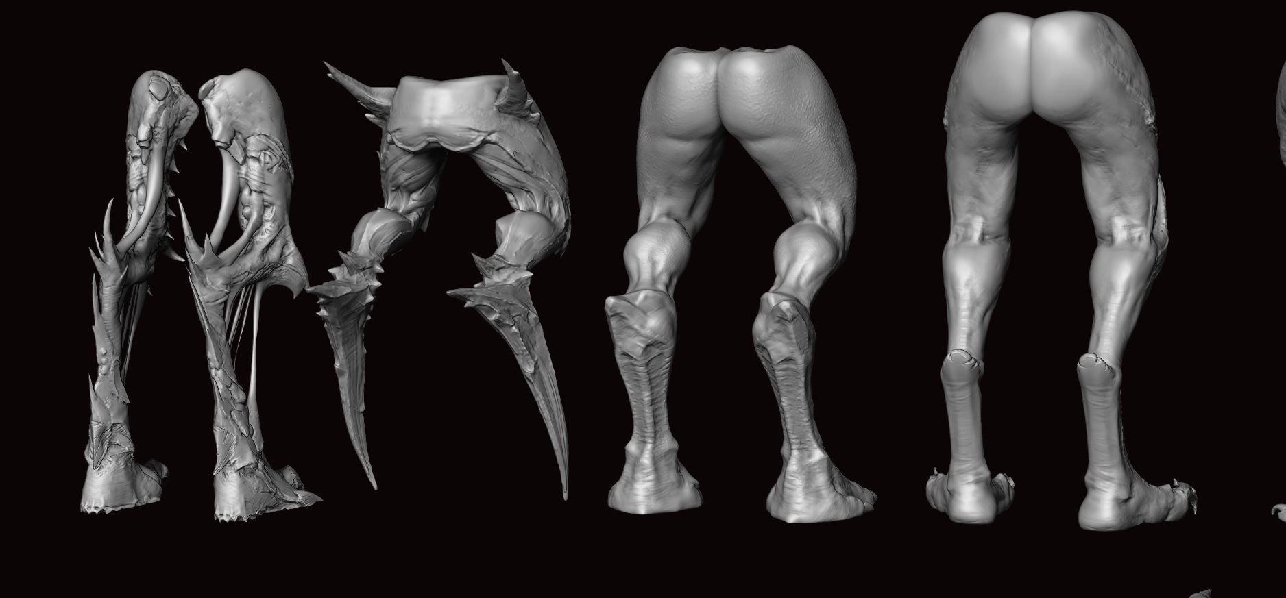 LEGS - 33 Character and Creature Insert meshes plus OBJs 3D model_47