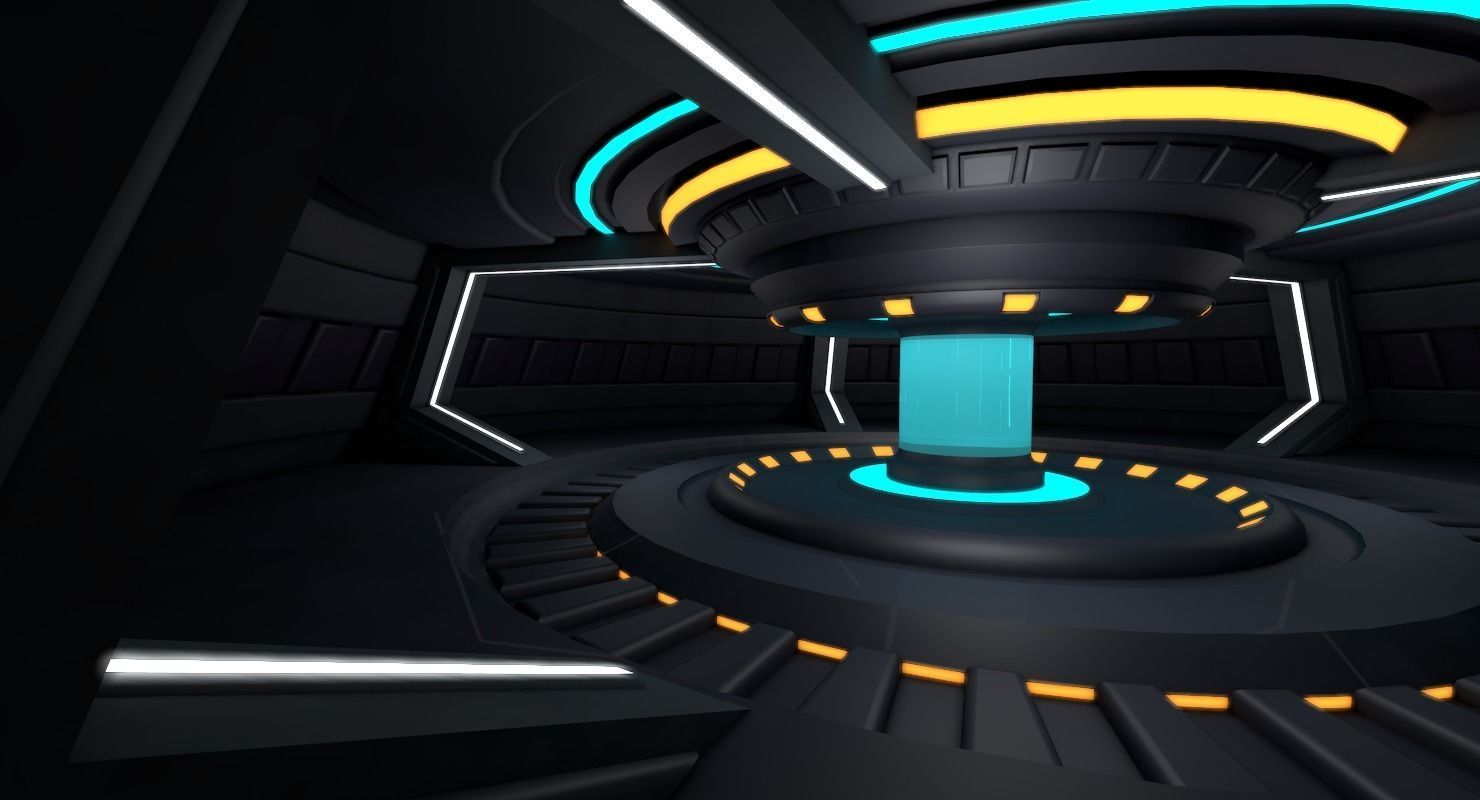 Sci Fi Room Low-poly 3D model_6