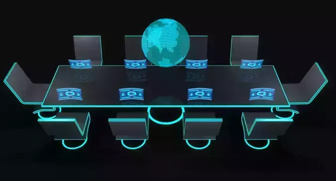 Sci Fi Conference Table Free 3D model