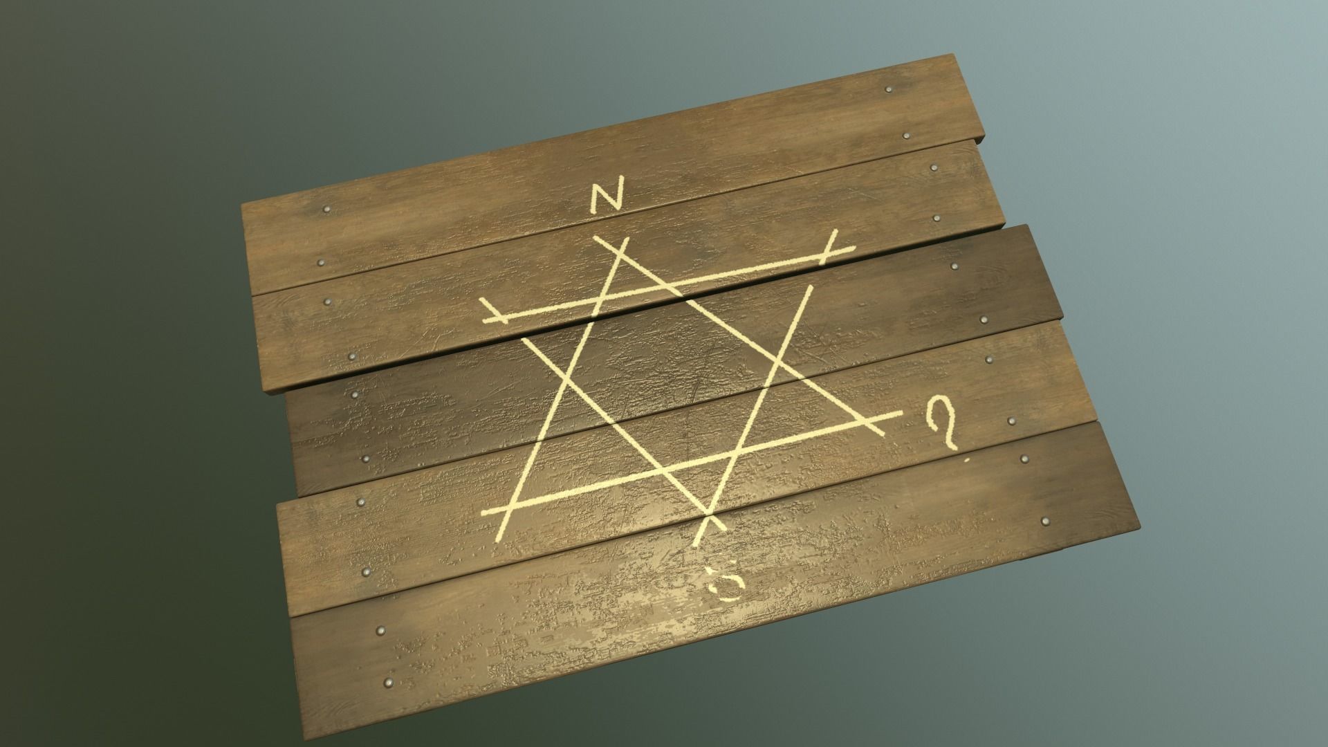 wood table Low-poly 3D model_5