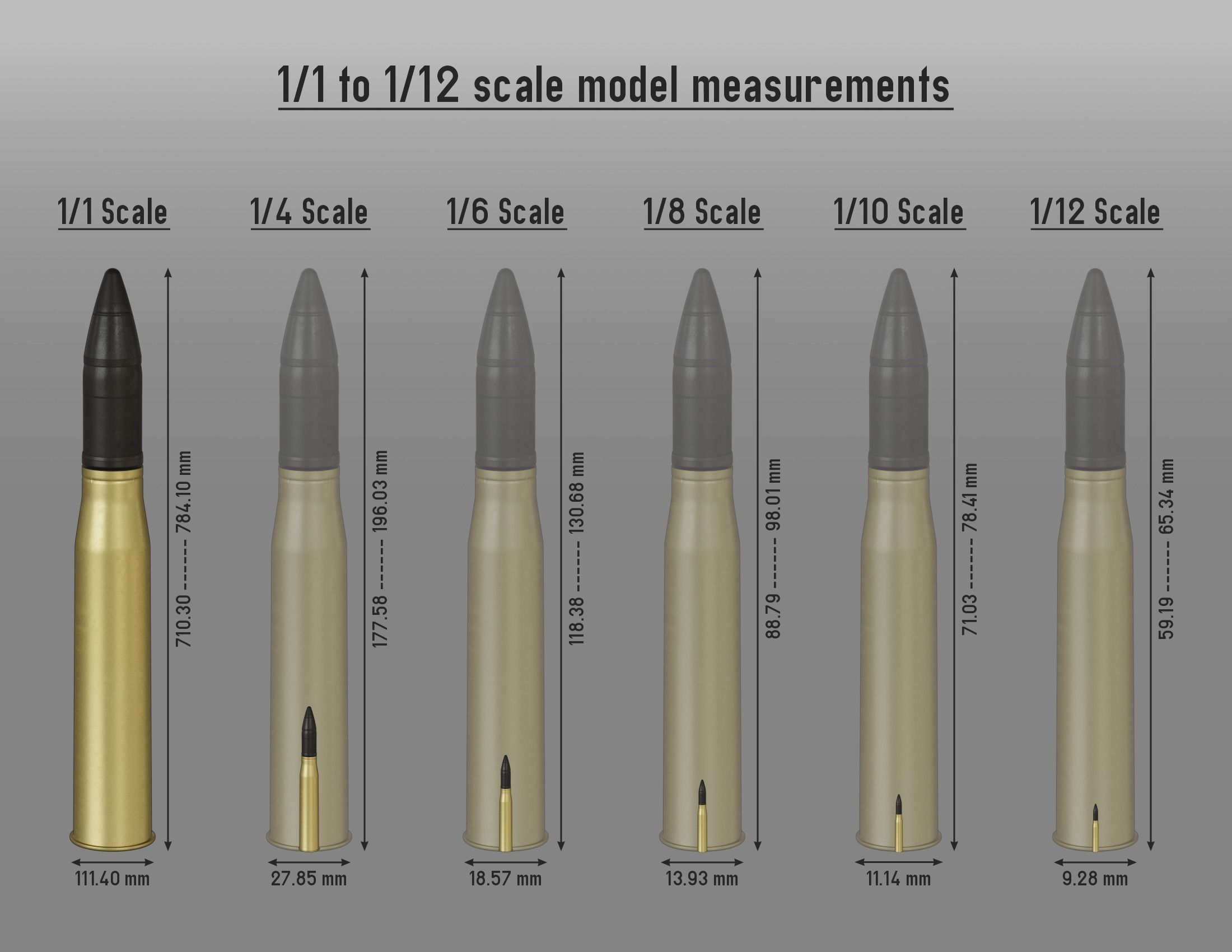 75mm KwK 40 - Stuk 40 Patronen --- 1-4 to 1-48 scale models --- 3D print model_2