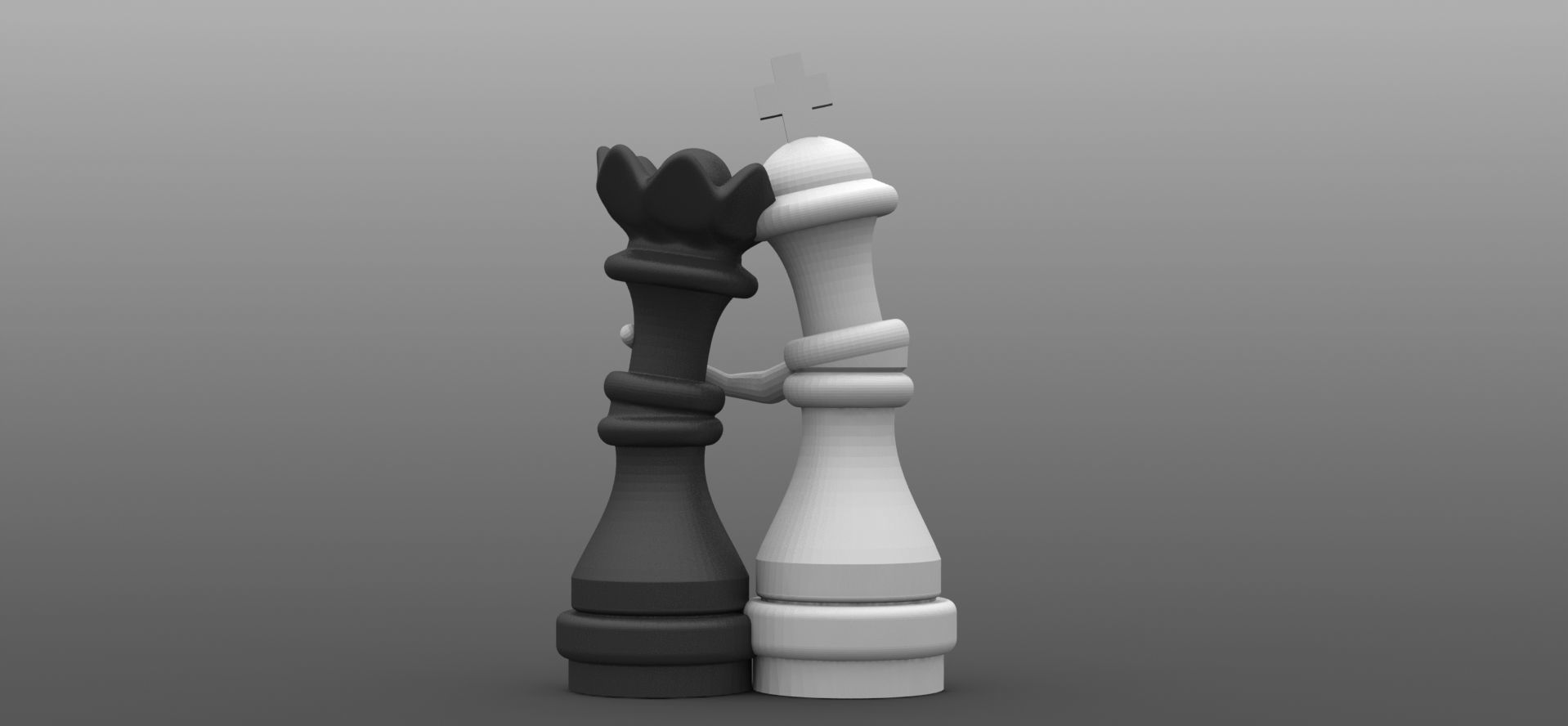 KING AND QUEEN LOVE CHESS 3D print model_5
