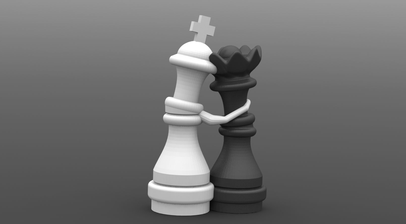 KING AND QUEEN LOVE CHESS 3D print model_4