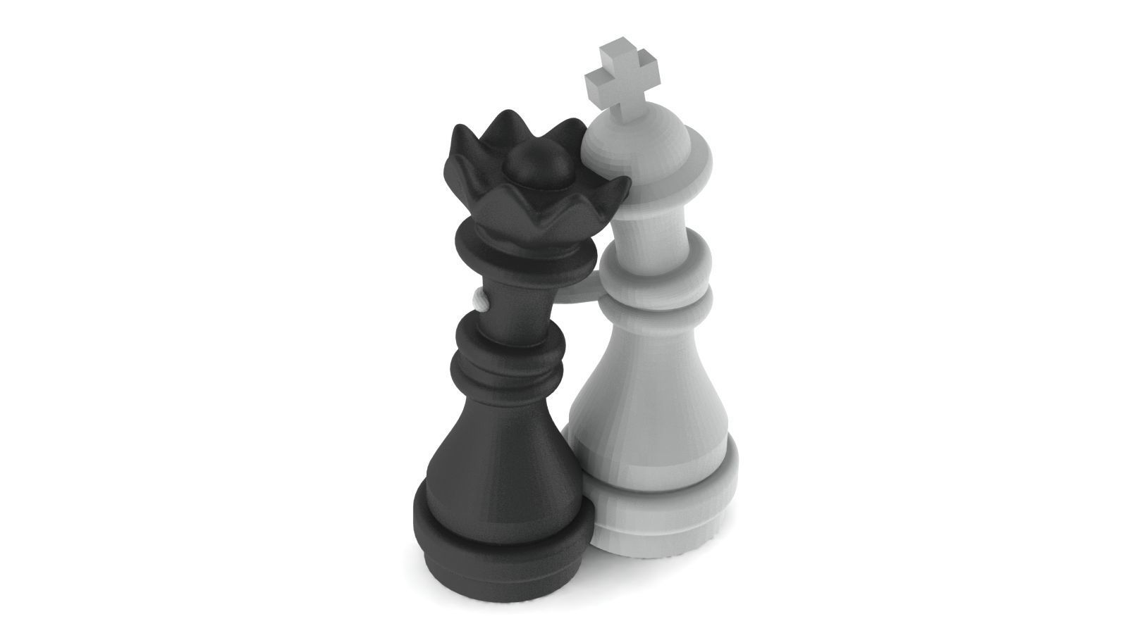 KING AND QUEEN LOVE CHESS 3D print model_1