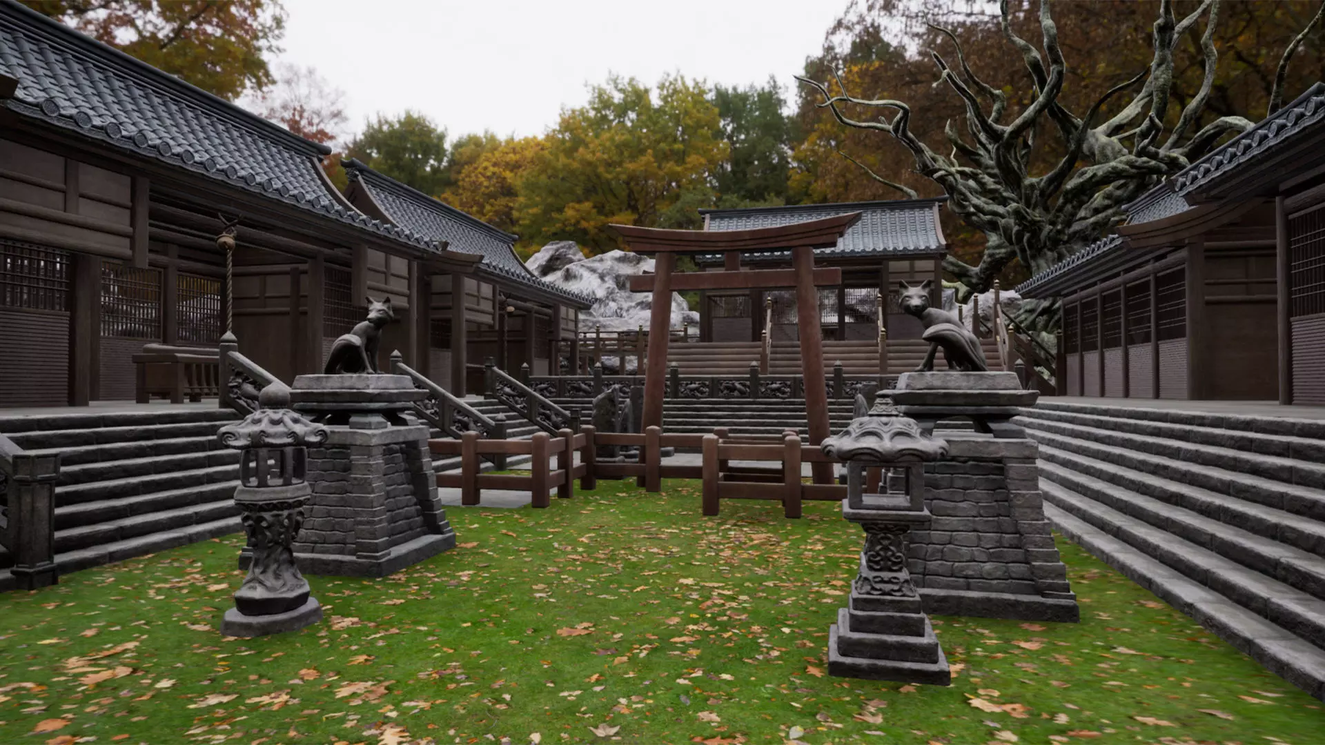 Jshrine wooden structures 3D model