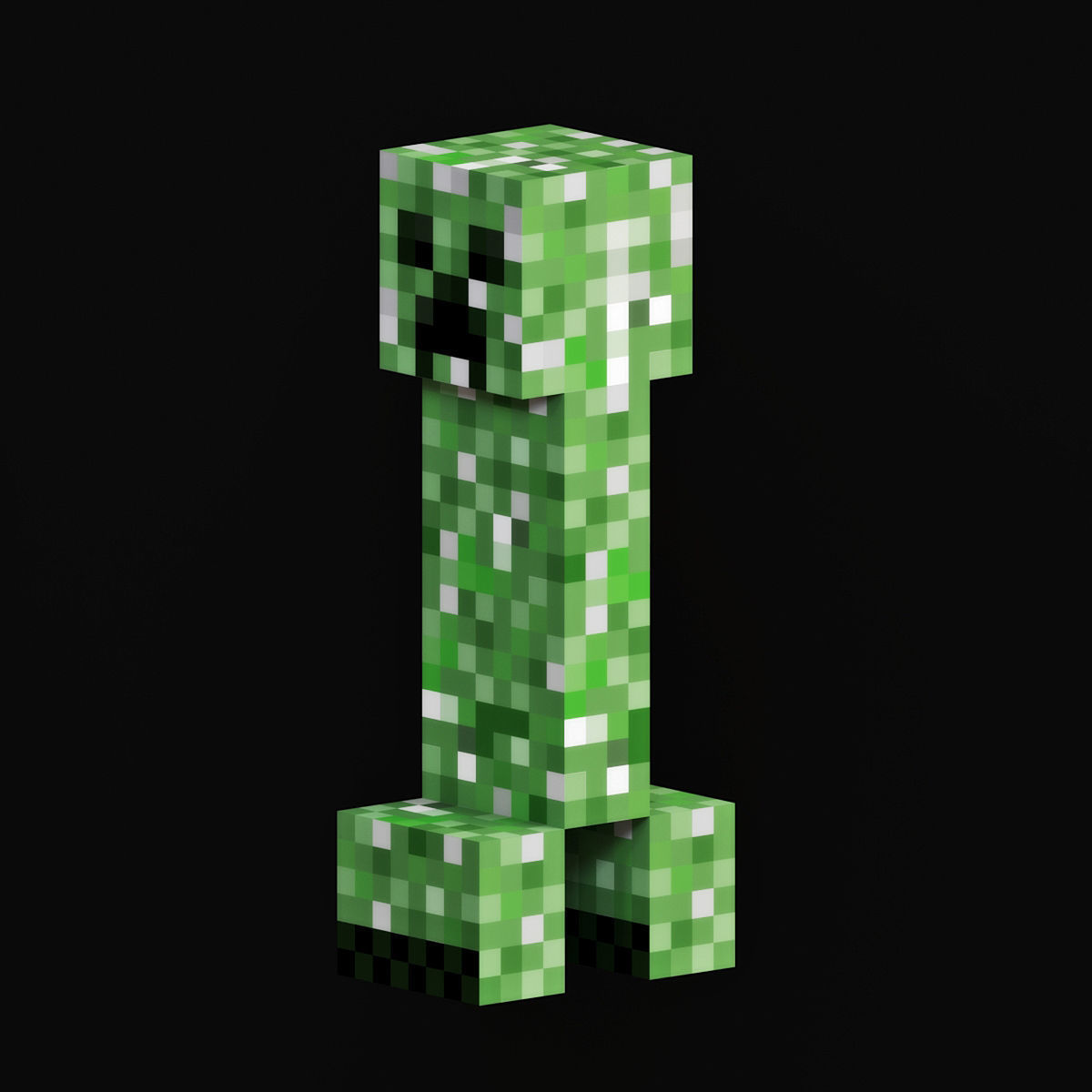 Creeper mob from Minecraft Low-poly 3D model_0
