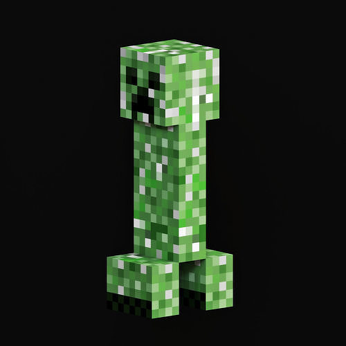Creeper mob from Minecraft Low-poly 3D model