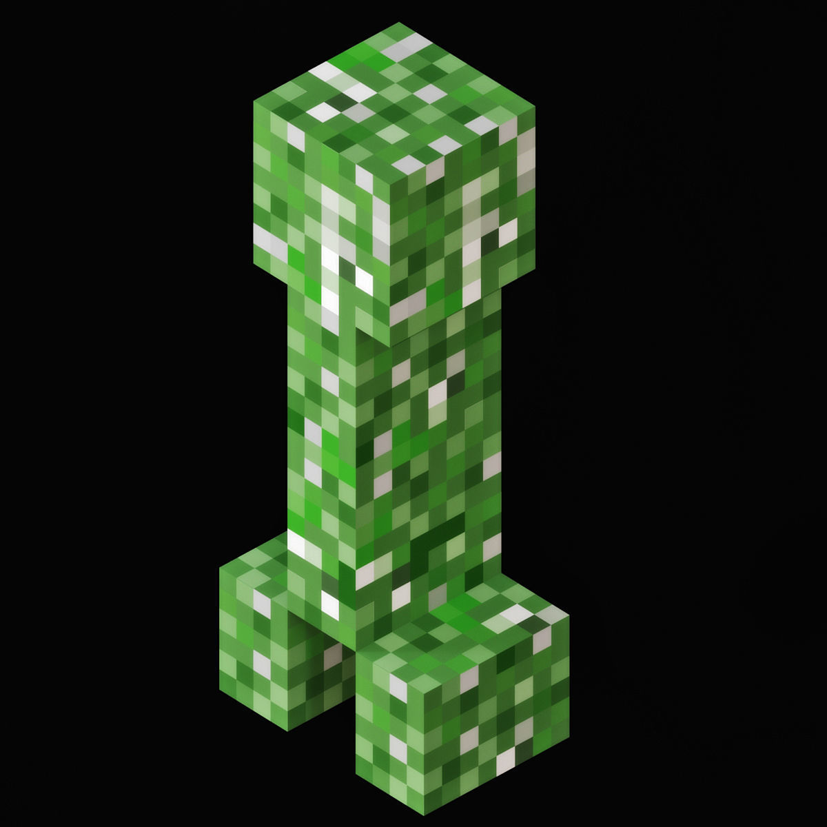 Creeper mob from Minecraft Low-poly 3D model_2