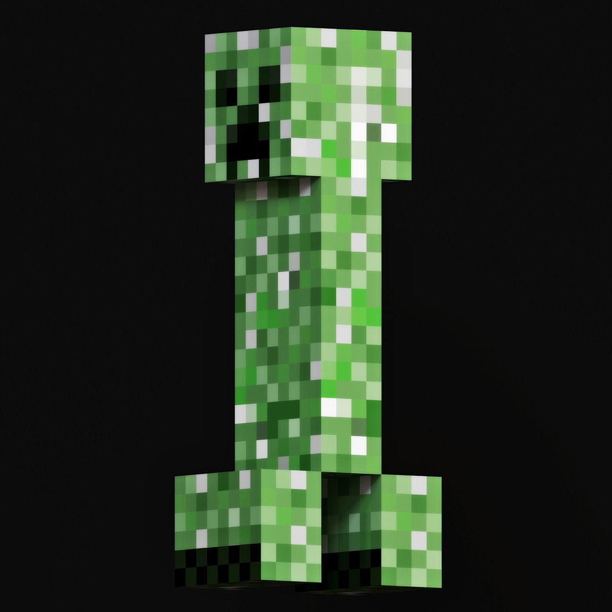Creeper mob from Minecraft Low-poly 3D model_1