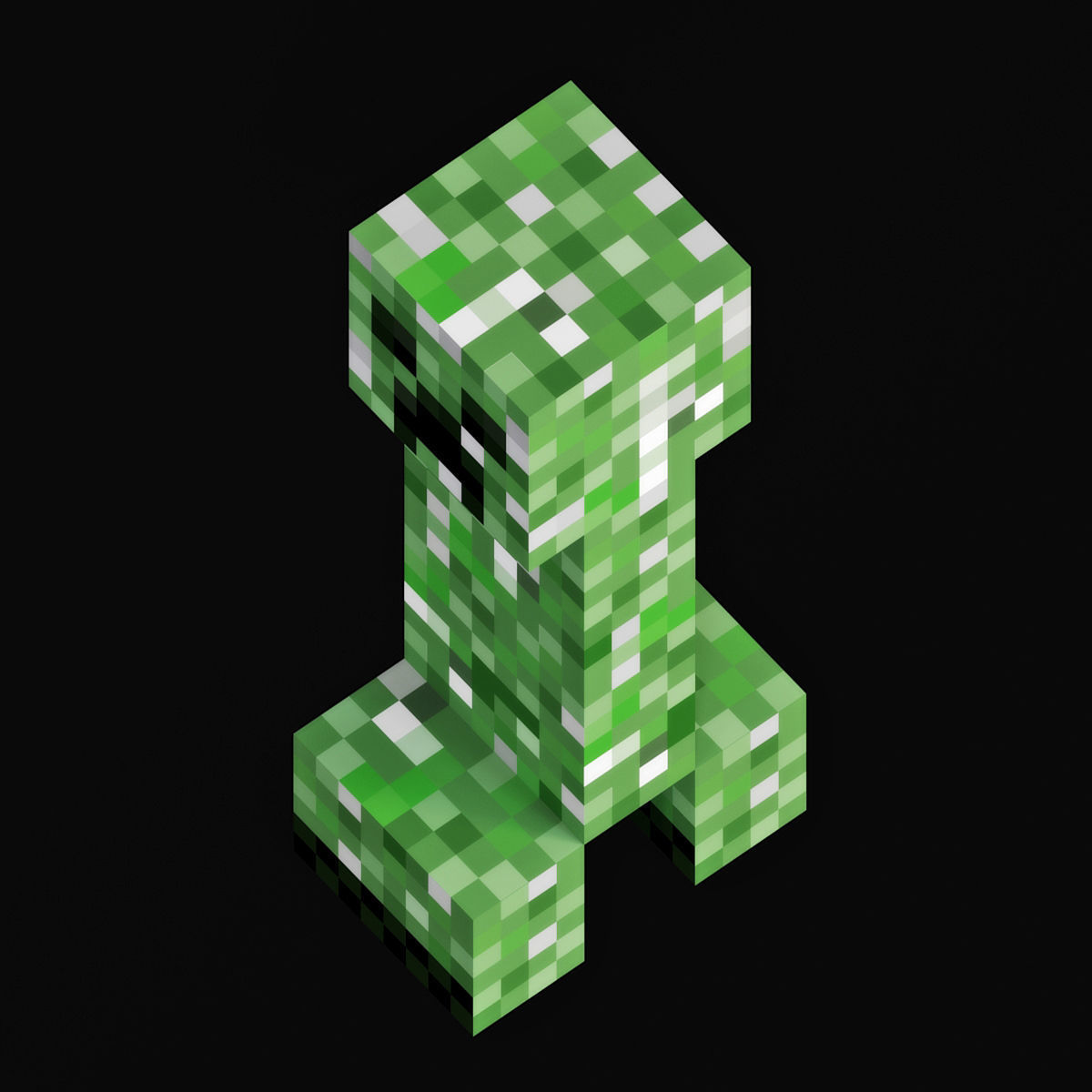Creeper mob from Minecraft Low-poly 3D model_3