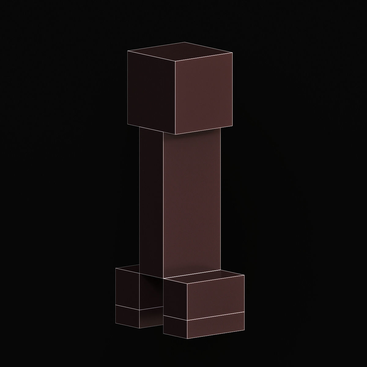 Creeper mob from Minecraft Low-poly 3D model_5