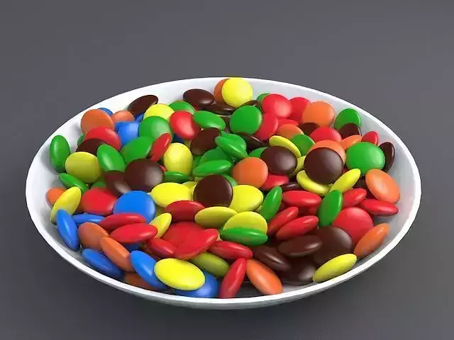 The Candy colorful candies in bowl 3D model