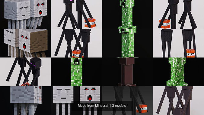 Mobs from Minecraft 3D Model Collection