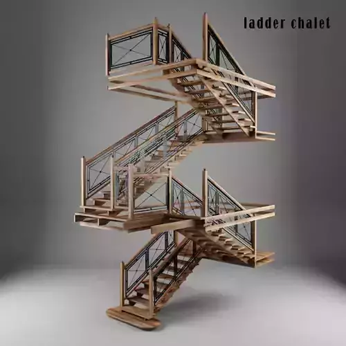Ladder chalet Low-poly 3D model