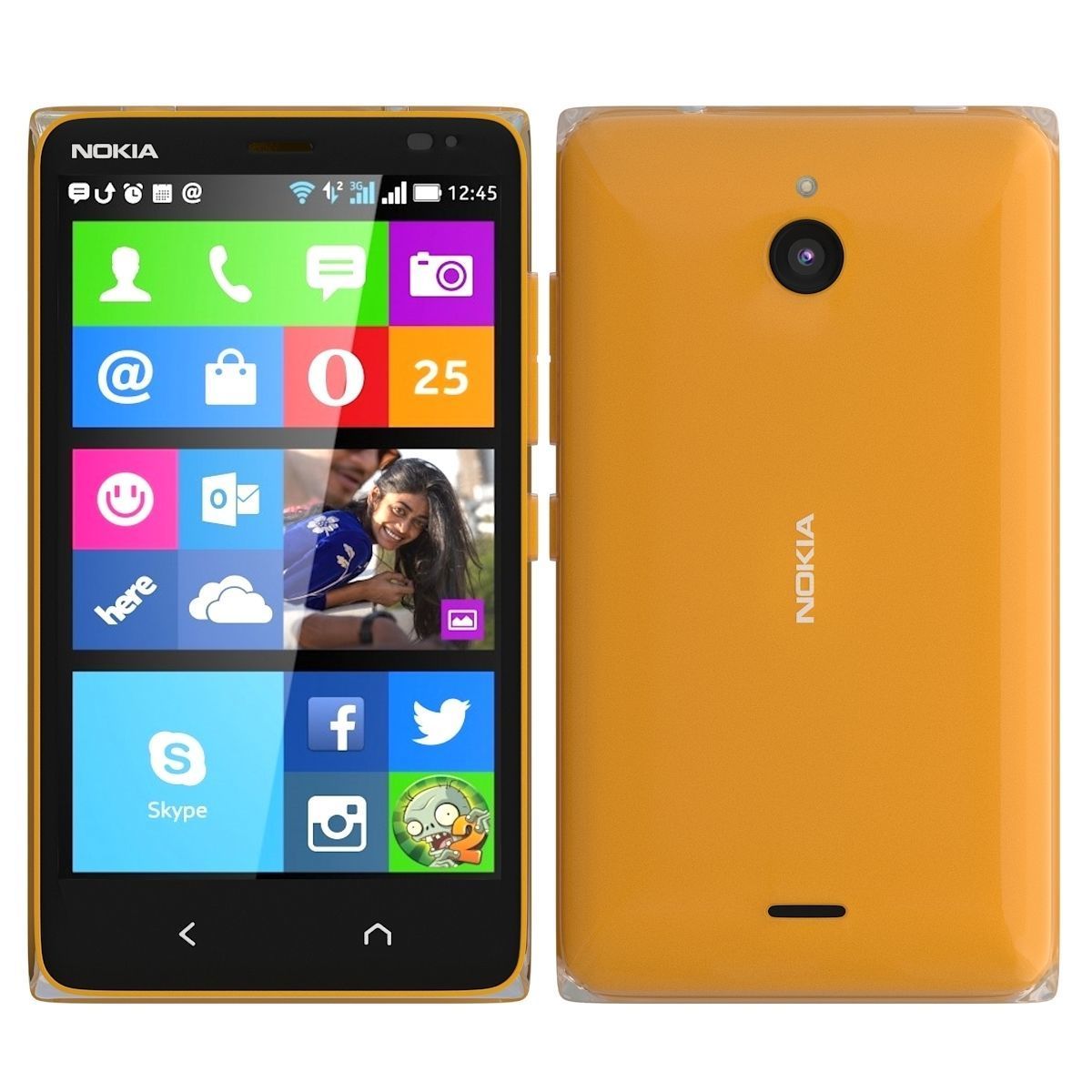 Nokia X2 Dual SIM orange 3D model_2