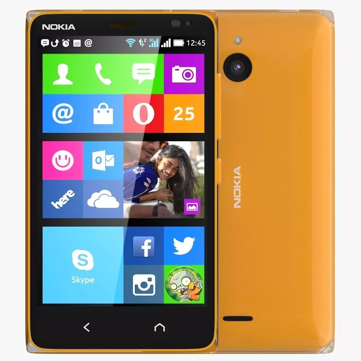 Nokia X2 Dual SIM orange 3D model_0