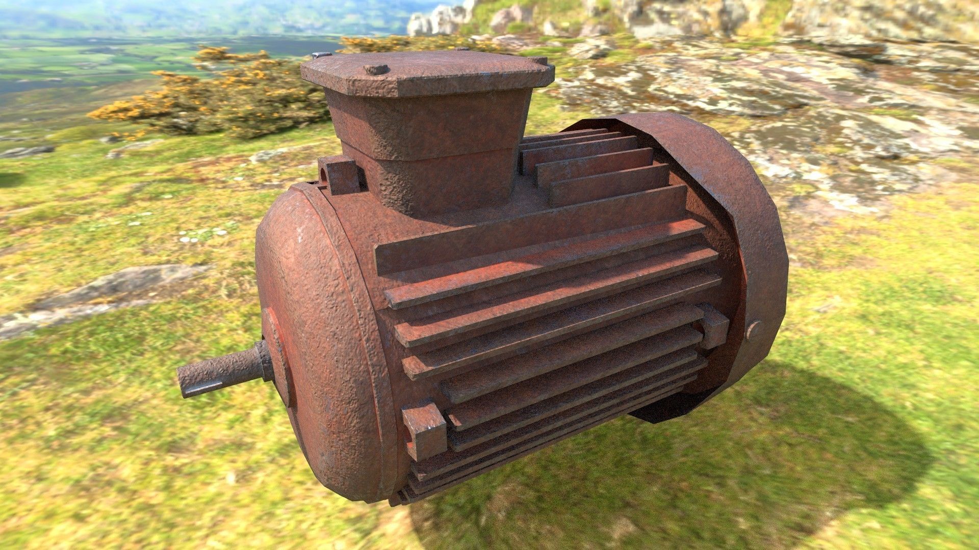 Post-Apocalyptic Motor Low-poly 3D model_3