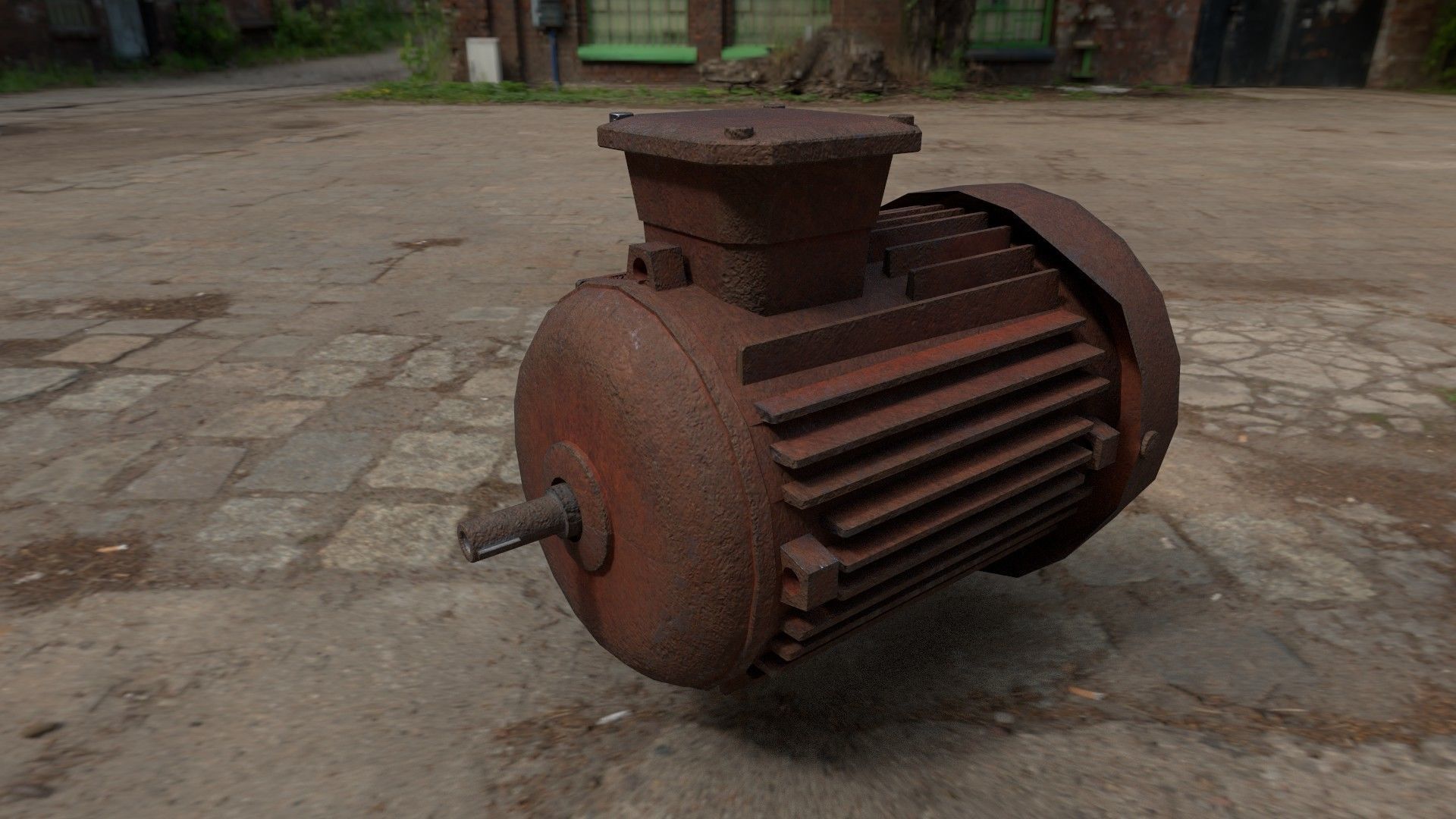 Post-Apocalyptic Motor Low-poly 3D model_2