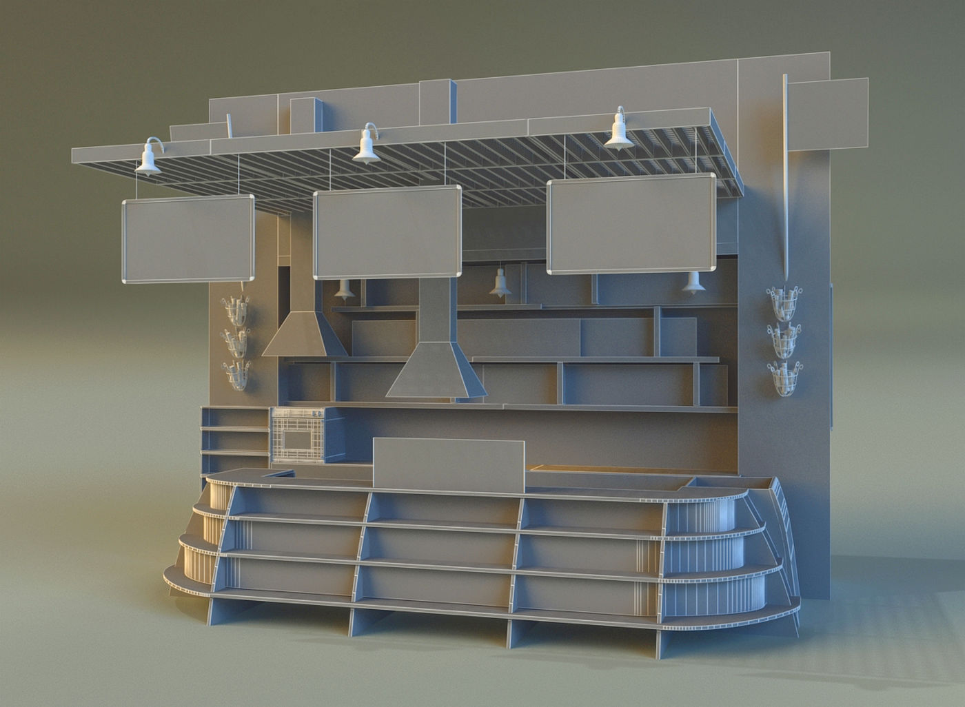 Trade pavilion 13 3D model_9