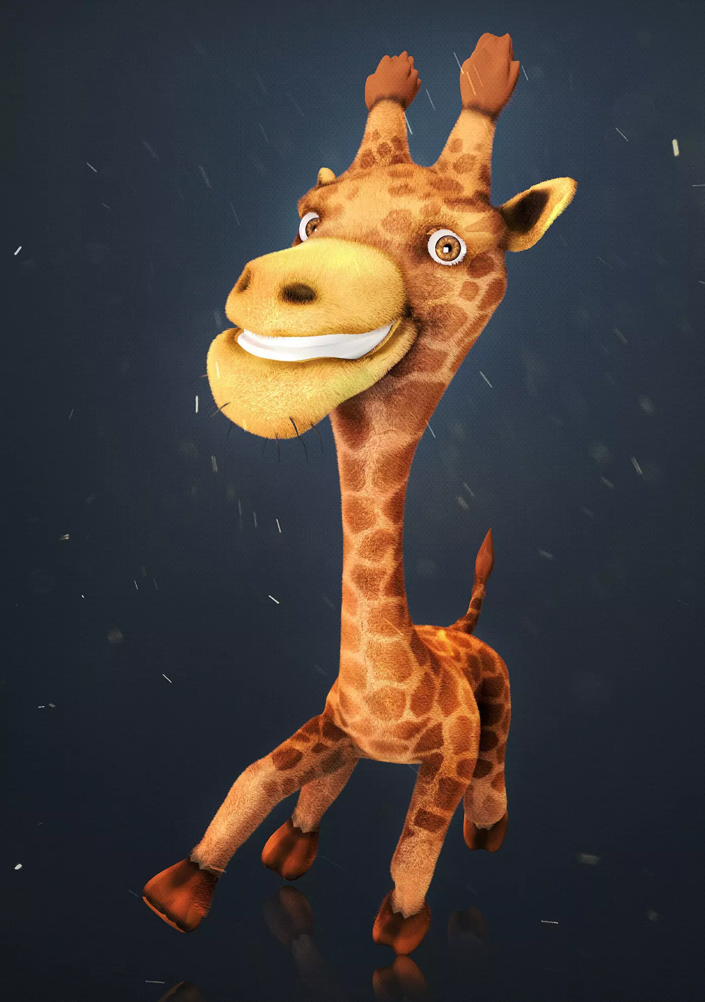 Crazy Giraffe Low-poly 3D model_0