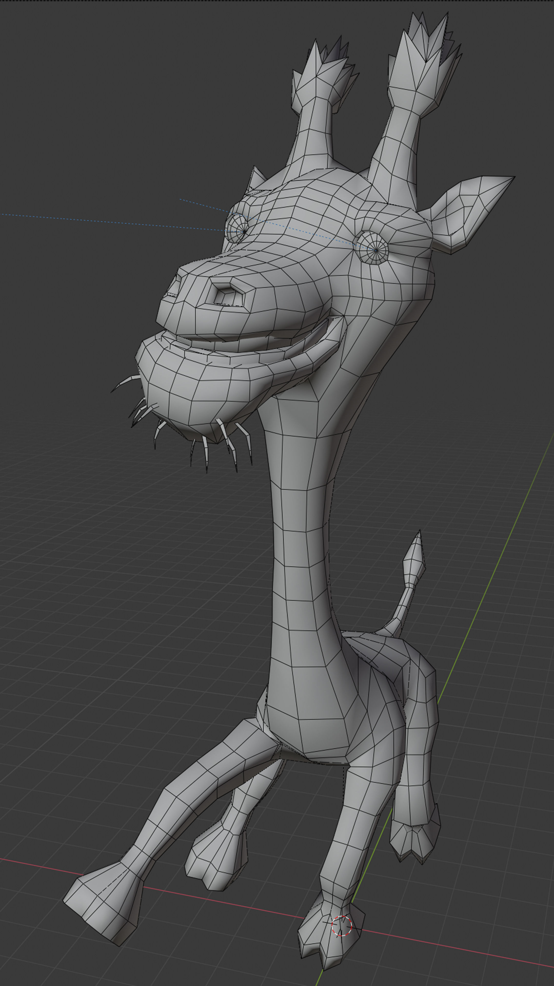 Crazy Giraffe Low-poly 3D model_4