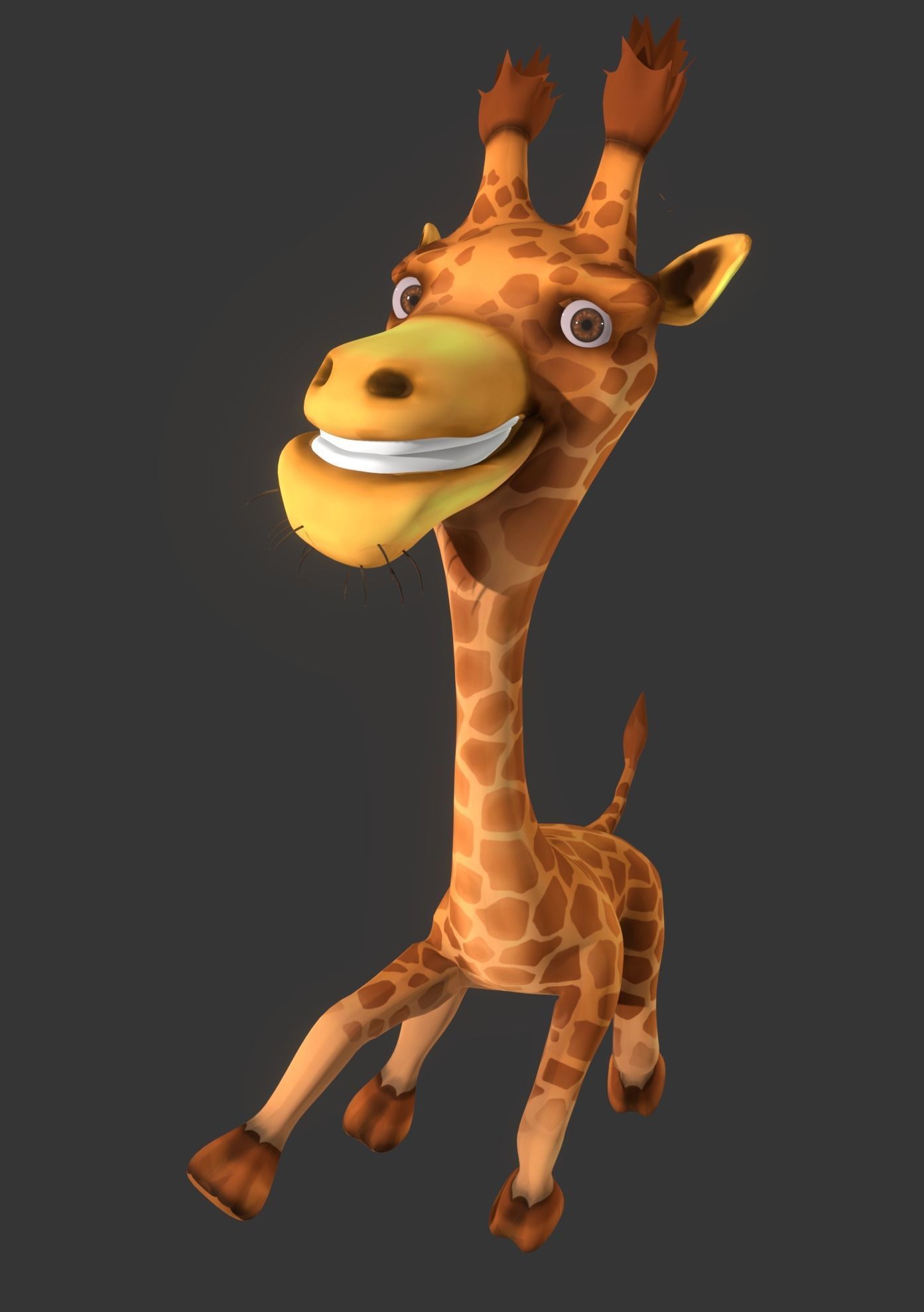 Crazy Giraffe Low-poly 3D model_1