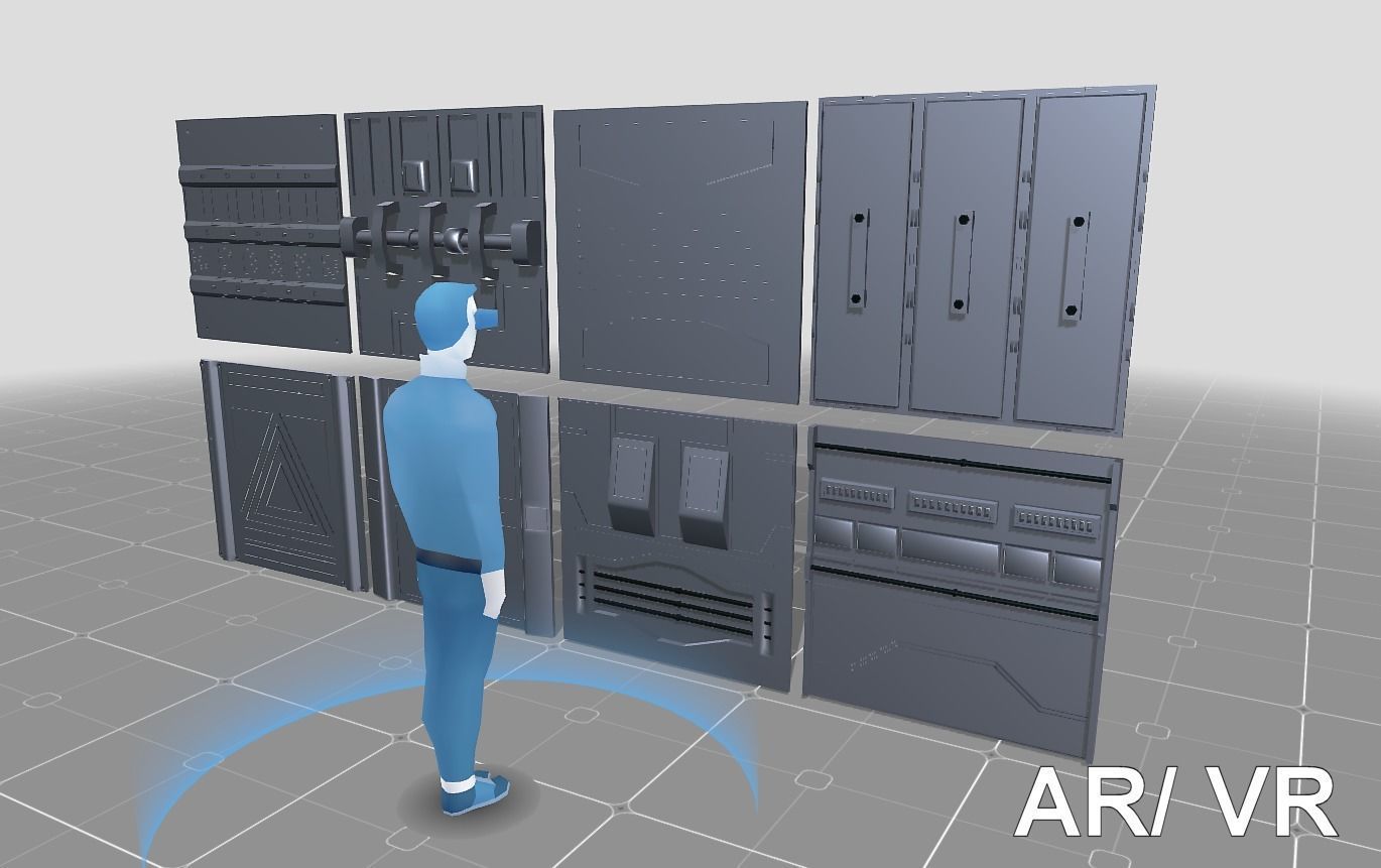 Sci-fi Panel Pack Low-poly 3D model_3