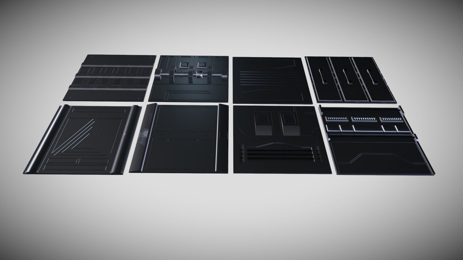 Sci-fi Panel Pack Low-poly 3D model_2