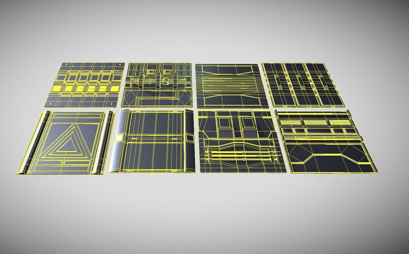 Sci-fi Panel Pack Low-poly 3D model_13