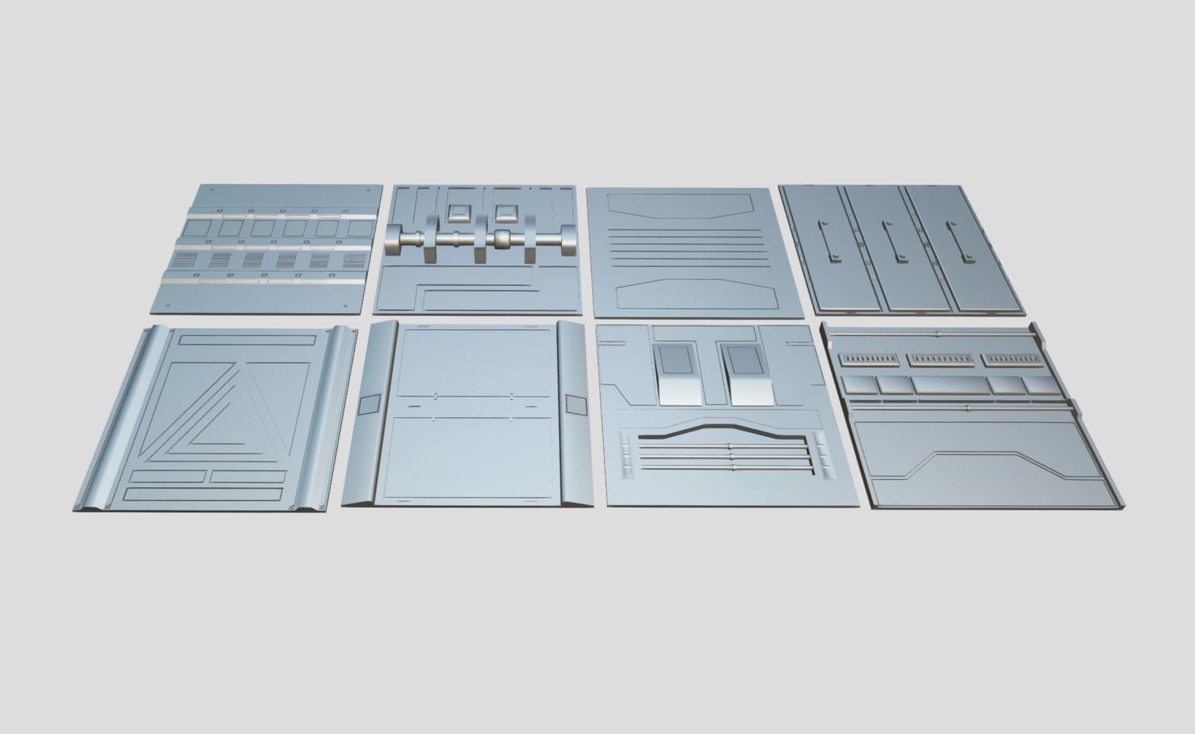 Sci-fi Panel Pack Low-poly 3D model_14