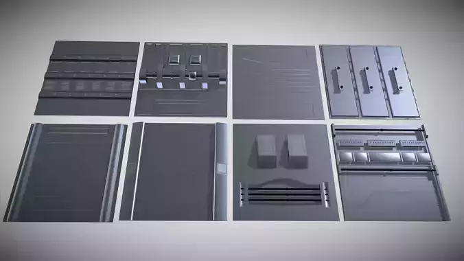 Sci-fi Panel Pack Low-poly 3D model Sci-fi Panel Pack Low-poly 3D model
