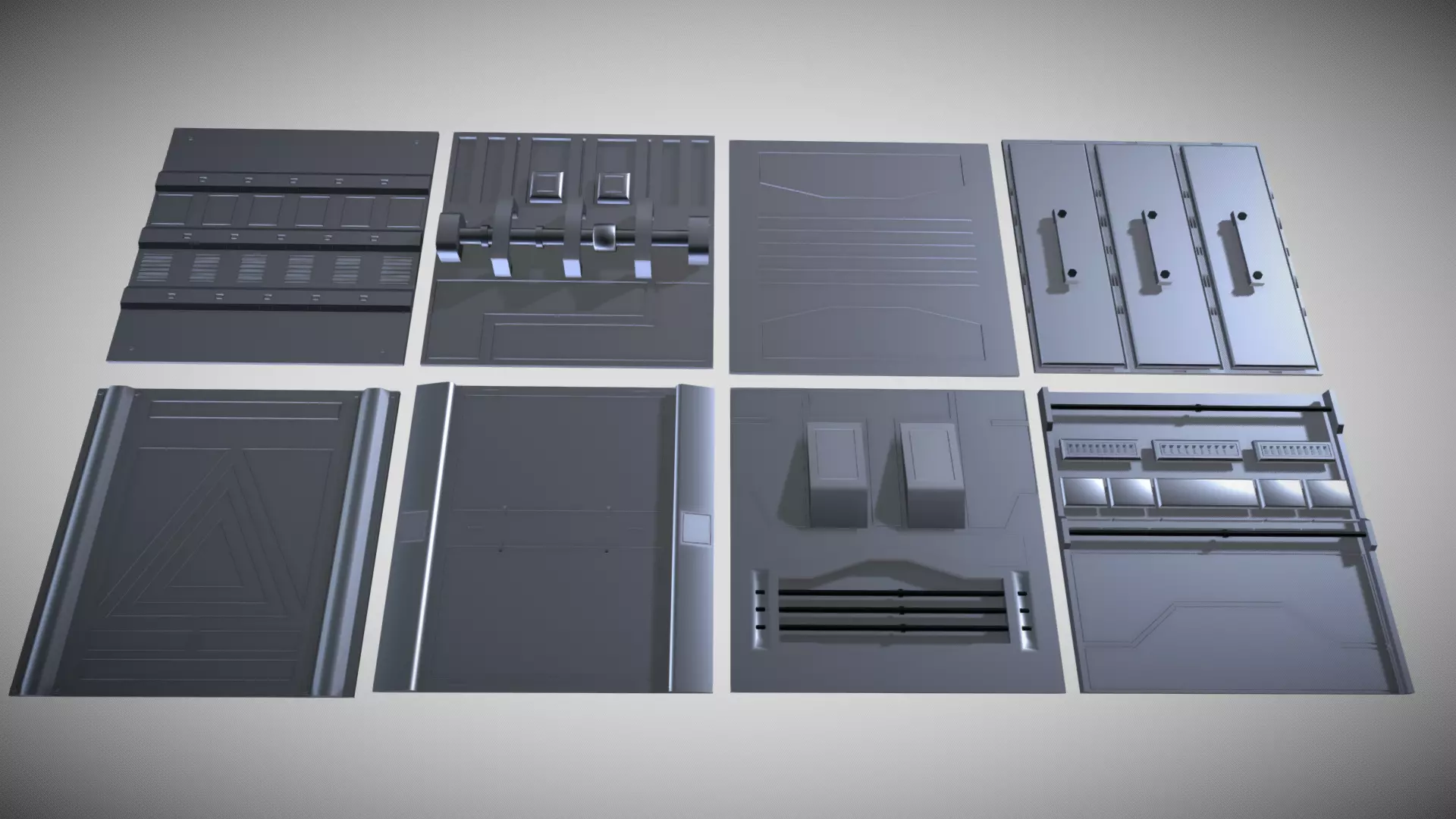 Sci-fi Panel Pack Low-poly 3D model_0