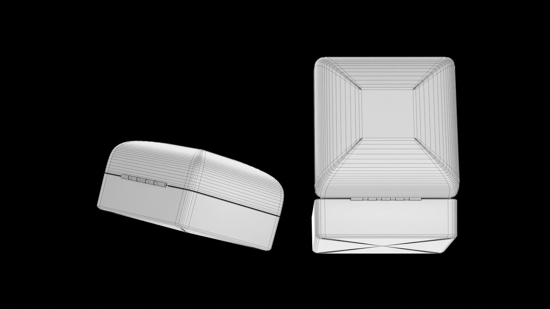 Red Velvet Jewelry Ring Box Open and Closed 3D model_13