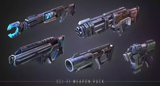 Sci-fi Weapon Pack 3D Model Collection
