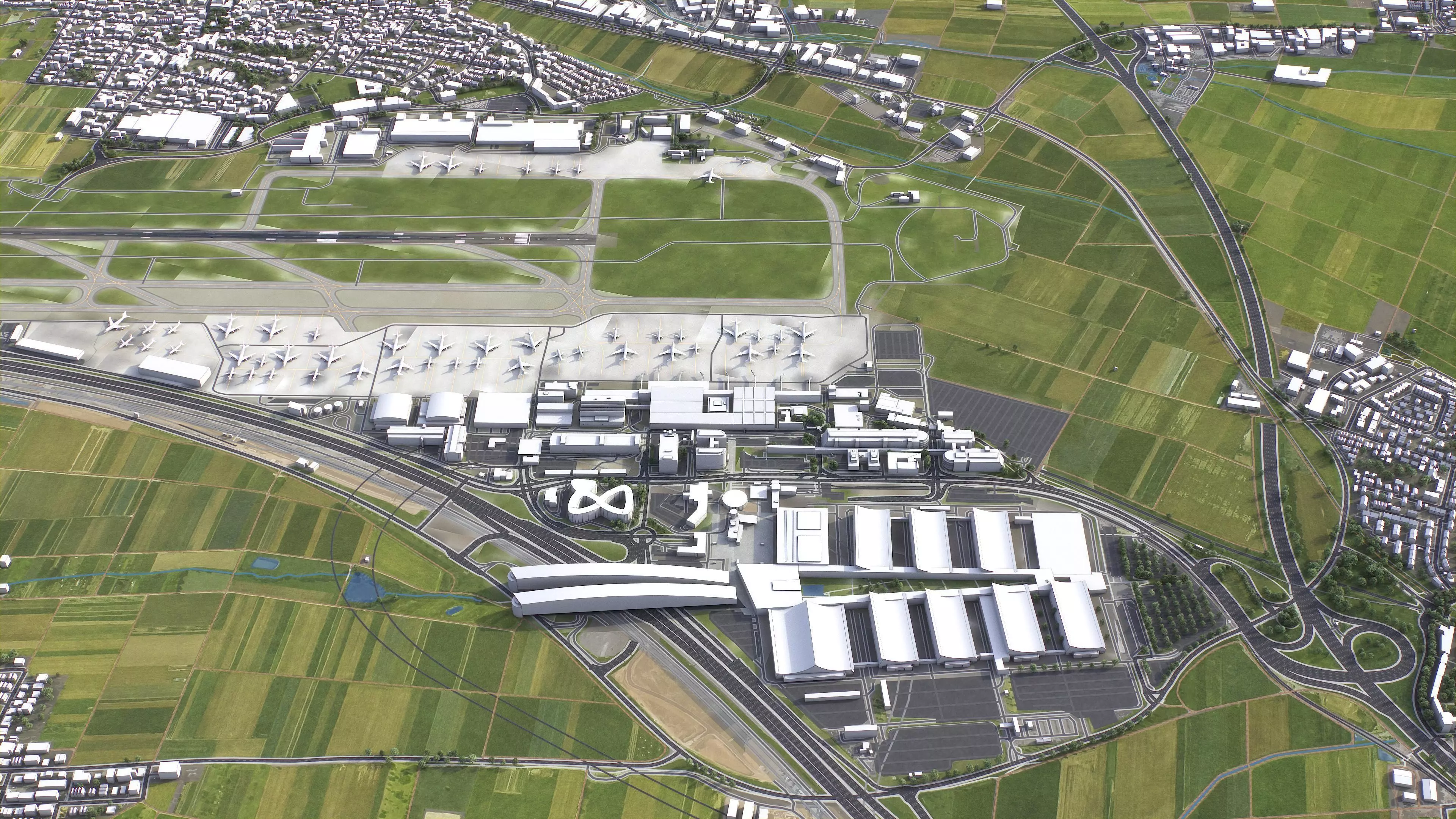 Stuttgart - 3D Airport Model Low-poly 3D model_4