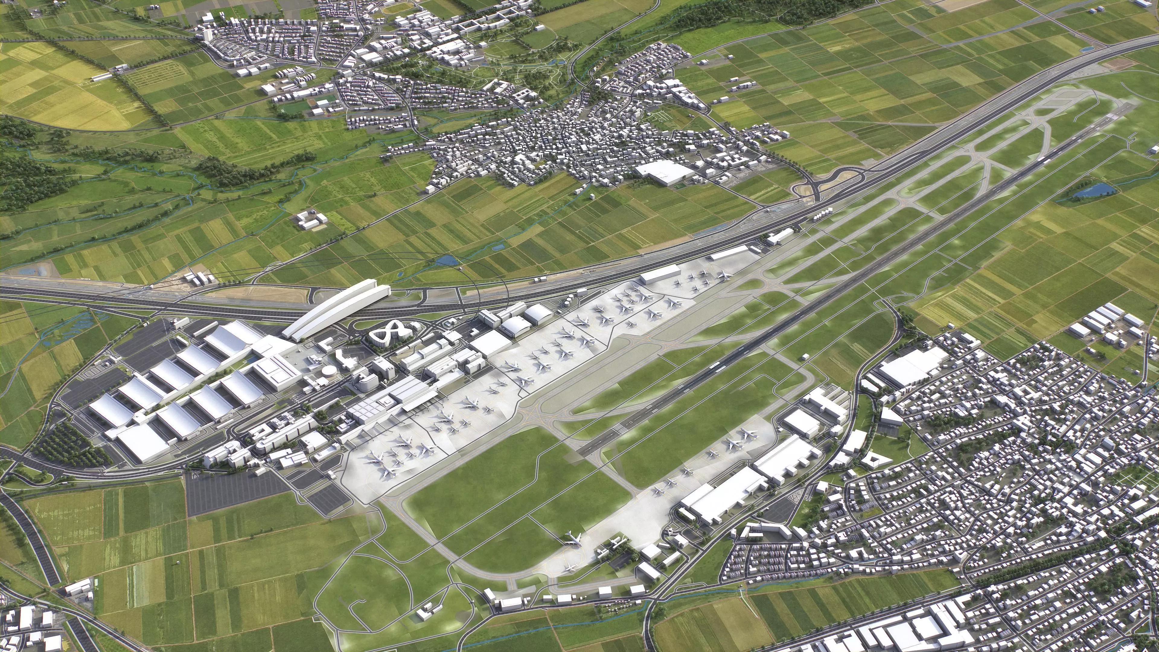 Stuttgart - 3D Airport Model Low-poly 3D model_2