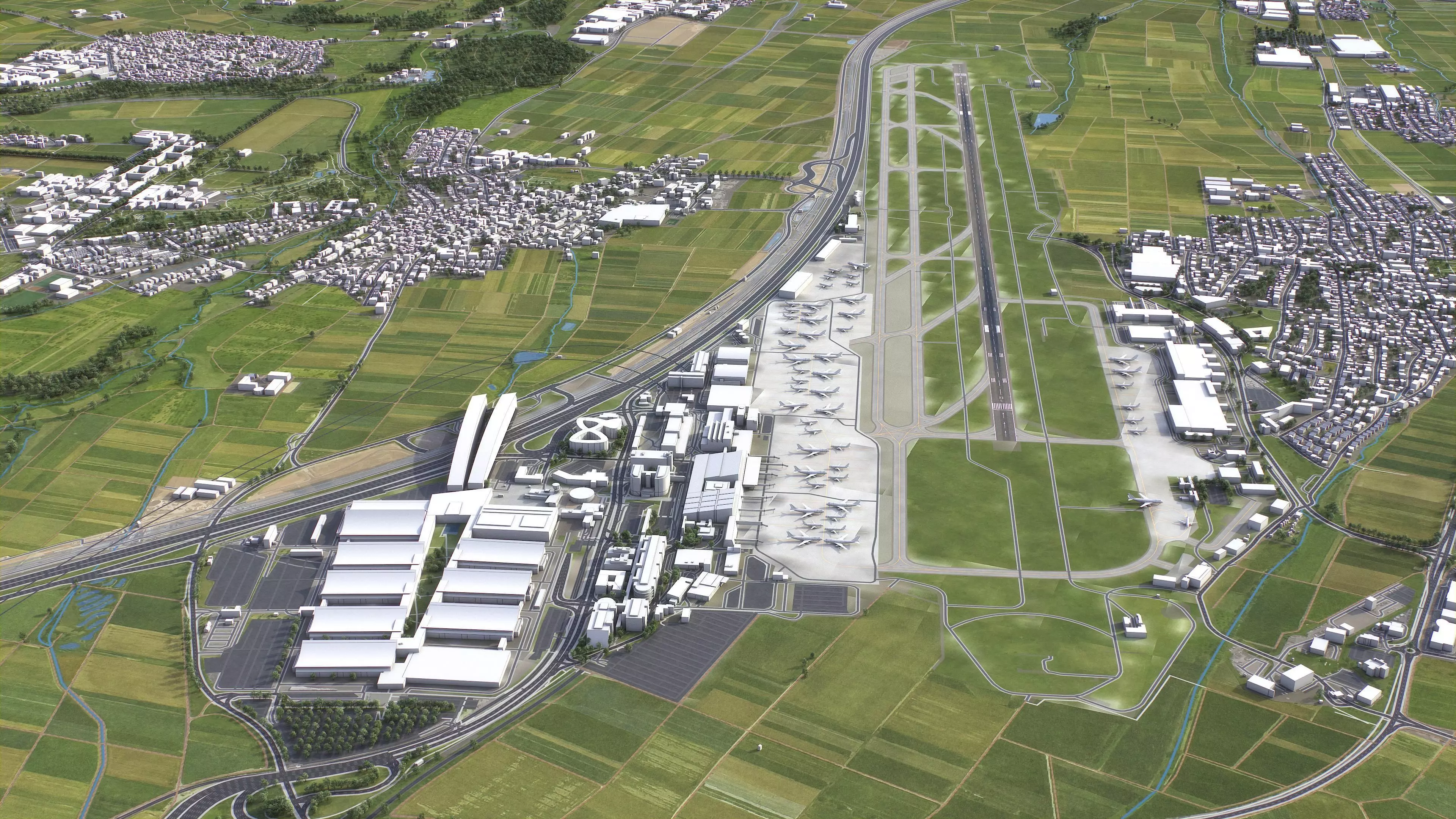 Stuttgart - 3D Airport Model Low-poly 3D model_3