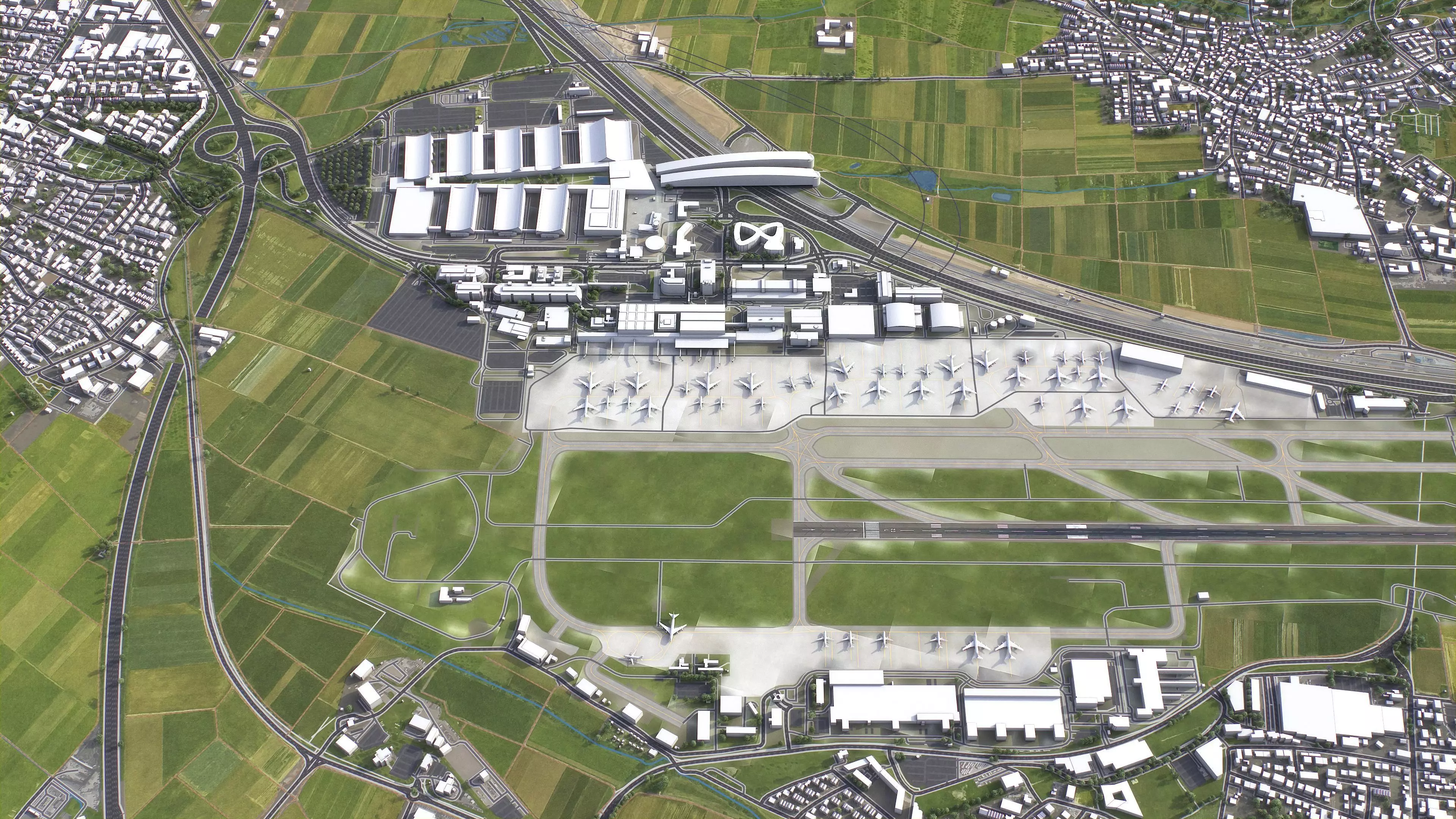 Stuttgart - 3D Airport Model Low-poly 3D model_1