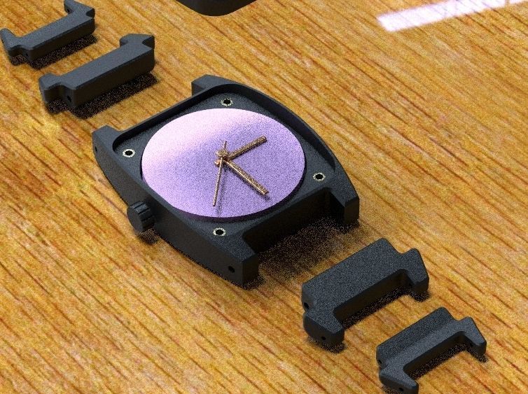 Crystal Sapphire Watch Case for ENLOONG Ladies Version 3D print model_13