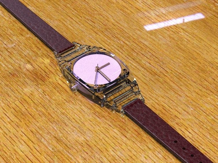 Crystal Sapphire Watch Case for ENLOONG Ladies Version 3D print model_8