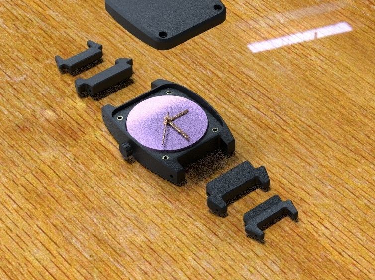 Crystal Sapphire Watch Case for ENLOONG Ladies Version 3D print model_12