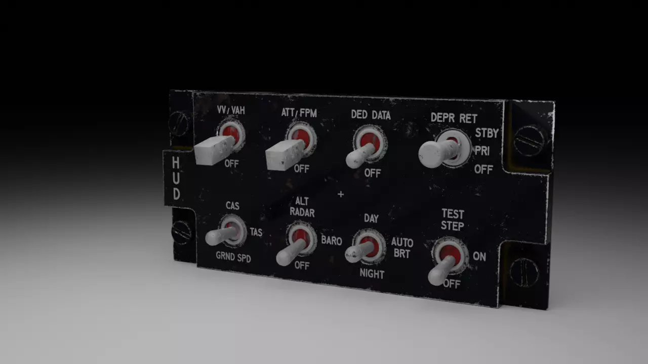 F16 HUD Remote Control Panel 3D model_0