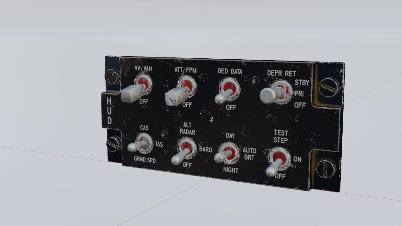 F16 HUD Remote Control Panel 3D model_6