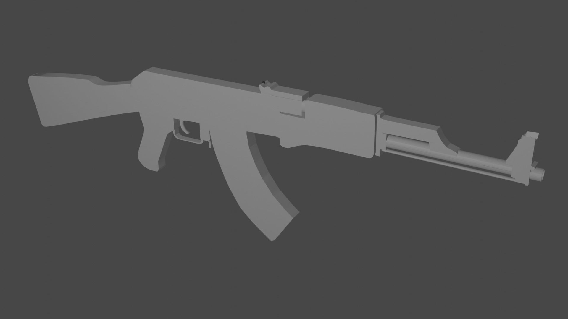 Low Poly AK-47 ak - rifle Free low-poly 3D model_2